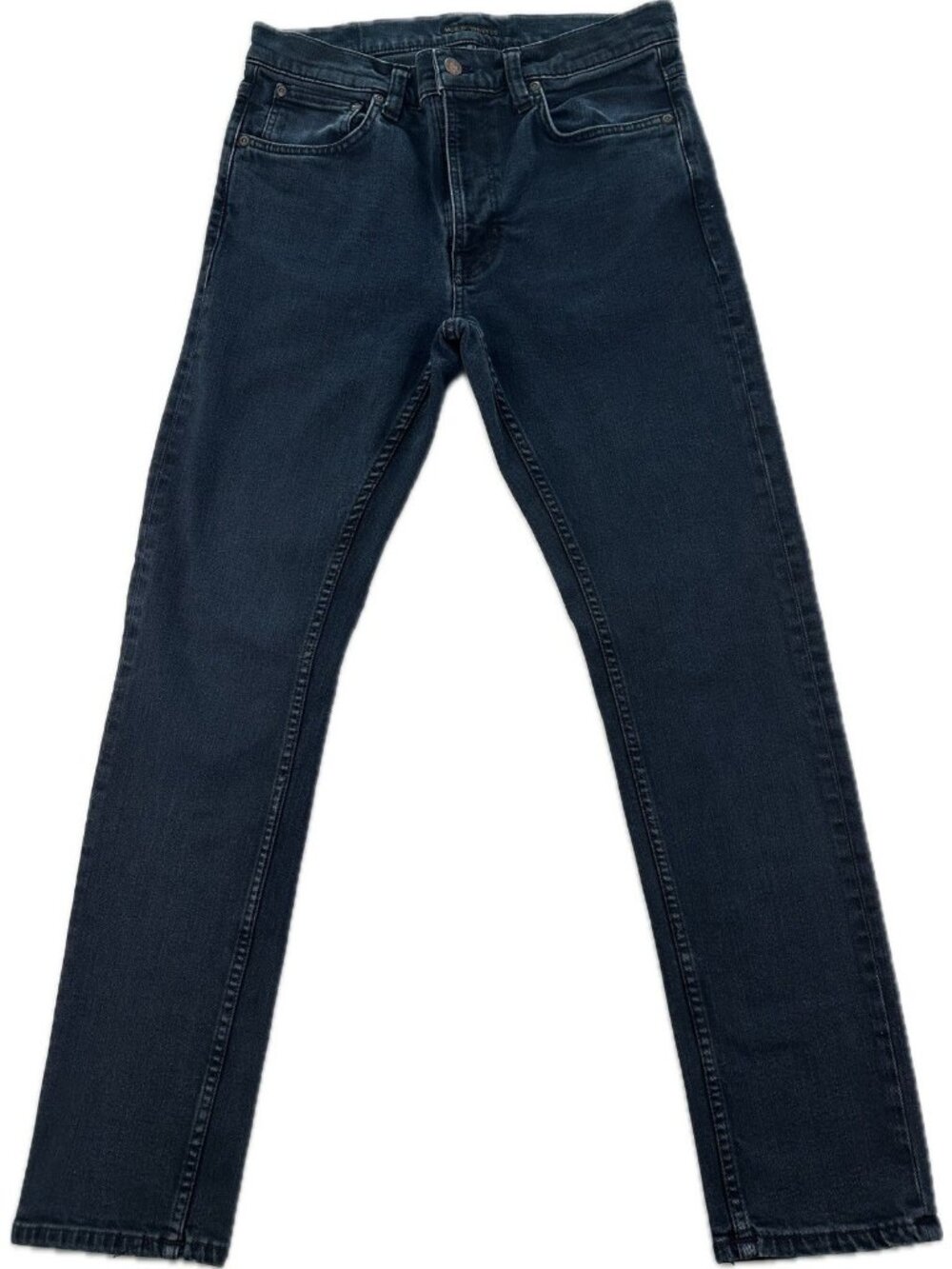 Nudie Jeans Co Mens 30x30 Blue Denim Lean Dean In Black Skies Slim Stretch Italy